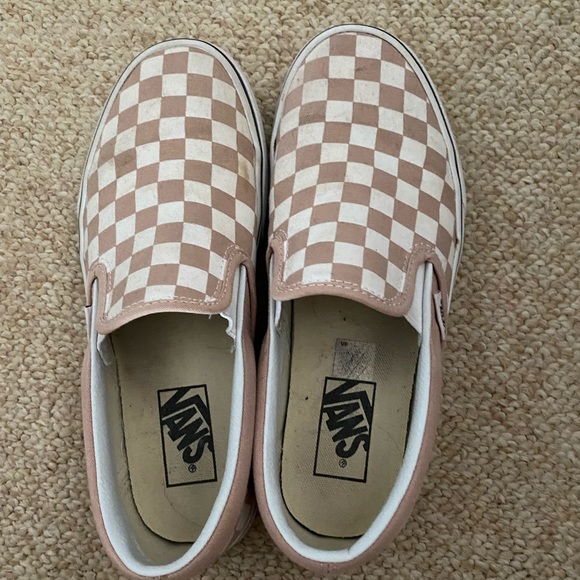 vans tan checkered
